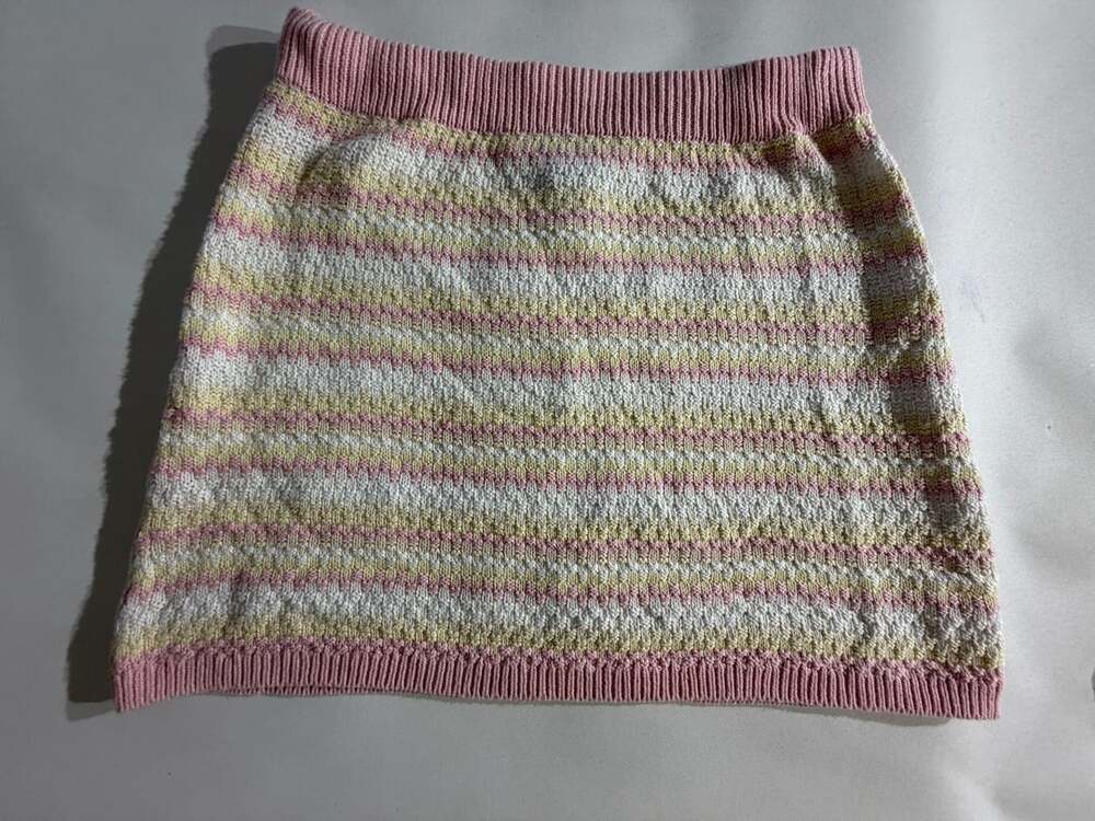 Wild Fable Pink Striped Knit Mini Skirt Womens L